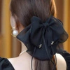 ECARLA klamra do włosów tiulowa Kokarda Czarna SP325CZ