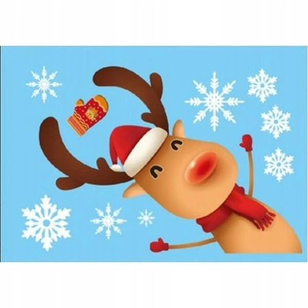 ECARLA naklejki na szybę świąteczne kolorowe 1 arkusz 20x30cm NKD19