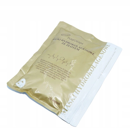 PUREDERM zestaw masek do twarzy hydrokolagenowe ze Złotem 25szt