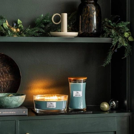 WOODWICK Core Hearthwick świeca w słoiku elipsa EVERGREEN CASHMERE 453g