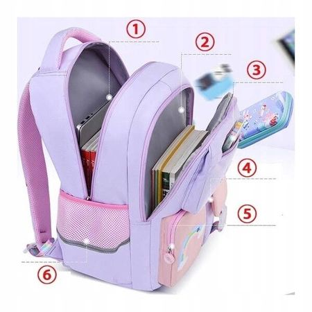 ECARLA plecak uniwersalny kieszonki, odblaski Rainbow Sweet PL160FIO