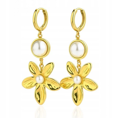 ECARLA kolczyki ze stali szlachetnej platerowanej 14k złotem KST3440