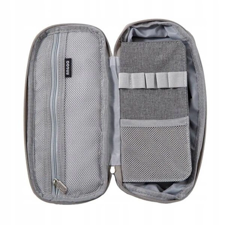 ECARLA piórnik wielofunkcyjny dwukomorowy Angoo Szary PR06SZ