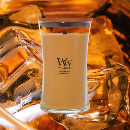 WOODWICK Pluswick Duża świeca w słoiku GOLDEN BOURBON 609,5g