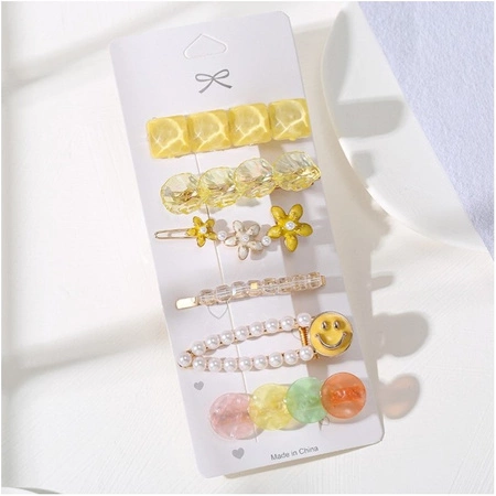 ECARLA zestaw spinek do włosów zdobionych 6szt SP398