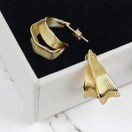 ECARLA kolczyki ze stali szlachetnej platerowanej 14k złotem KST3392