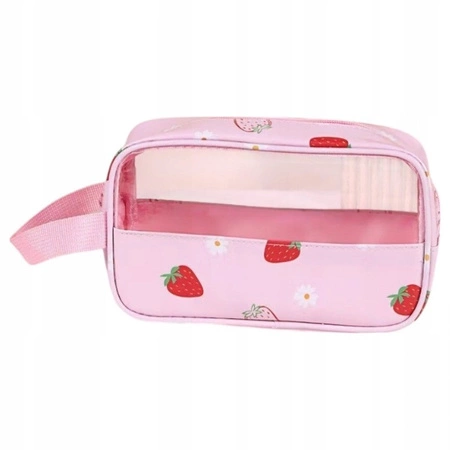 ECARLA kosmetyczka kuferek rozmiar S 22x7x13cm Truskawki KS149