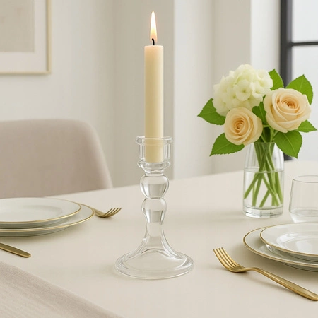 ECARLA świecznik dekoracyjny szklany Glamour 13cm SW17