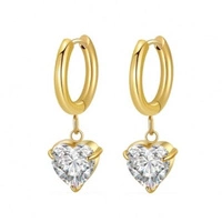 ECARLA kolczyki ze stali szlachetnej platerowanej 14k złotem SERCE KST3389