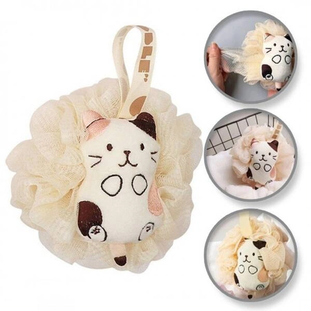 ECARLA myjka gąbka do mycia ciała na mokro 15cm Kremowa GB15K