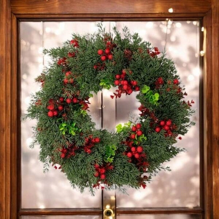 ECARLA girlanda świąteczna wieniec ozdoba na drzwi stroik 45cm WSN22