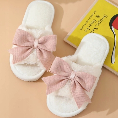 ECARLA kapcie ocieplane, antypoślizgowe z Kokardą rozmiar 39 PAN06R39