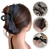 ECARLA spinka-klamra do włosów z kokardą materiałowa Czarna SP333 