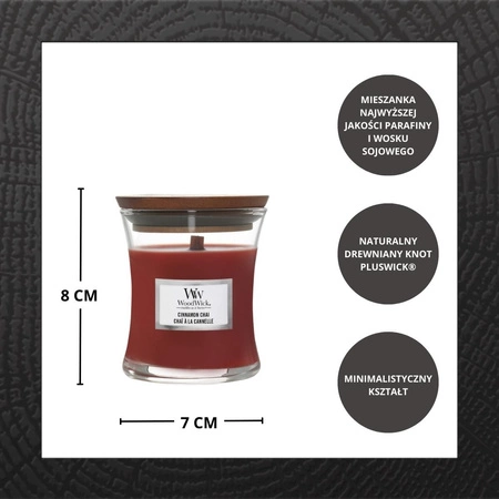 WOODWICK PlusWick mała świeca w słoiku CINNAMON CHAI 85g