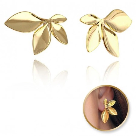 ECARLA kolczyki ze stali szlachetnej platerowanej 14k złotem KST3227