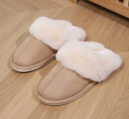 ECARLA kapcie ocieplane z futerkiem, antypoślizgowe , rozmiar 39 PAN01R39