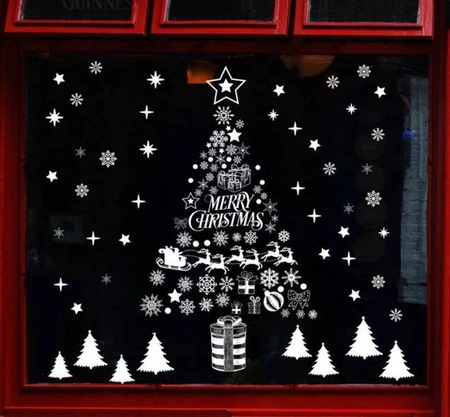 ECARLA naklejki na szybę świąteczne kolorowe 2 arkusze 45x30cm NKD02