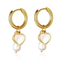 ECARLA kolczyki ze stali szlachetnej platerowanej 14k złotem SERCA KST3319