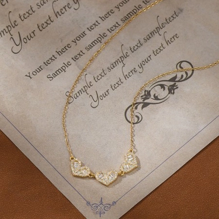 ECARLA naszyjnik ze stali szlachetnej pozłacanej SERCA cyrkonie NST2168