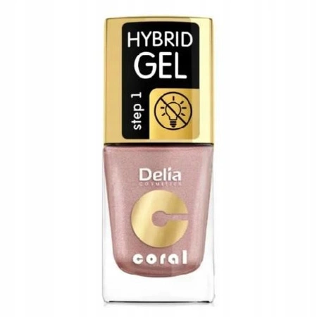 DELIA Coral Hybrid Gel lakier do paznokci 34 Cielisty Perłowy 11ml