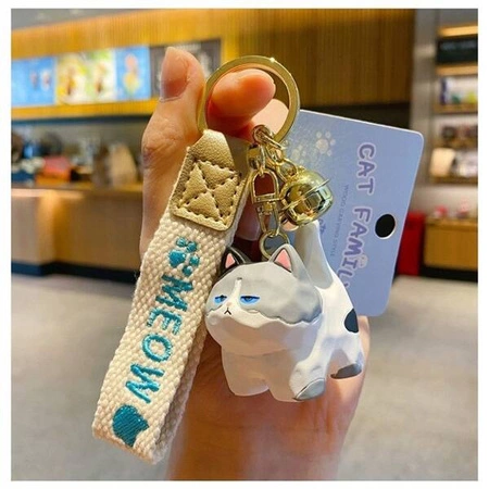 ECARLA brelok do kluczy KOT Biały Kotek BRL279