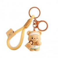 ECARLA brelok do kluczy Miś Pokojówka torebka Krem BRL334