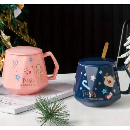 ECARLA kubek świąteczny, różowy KUBSWR