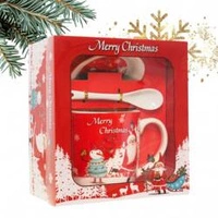 ECARLA kubek świąteczny ze spodkiem i łyżeczką w pudełku KB19WZ4 400ml