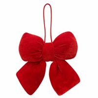 ECARLA Ozdoba Świąteczna kokarda aksamitna Czerwona 14x5cm WOZ41