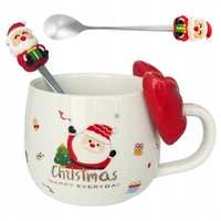 ECARLA kubek świąteczny z KOKARDĄ 400ml Czerwień KB25CZE