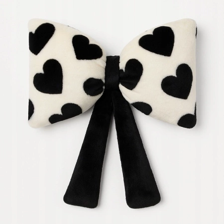 ECARLA poduszka dekoracyjna puchata 40x50cm DUŻA KOKARDA W SERCA PDS24