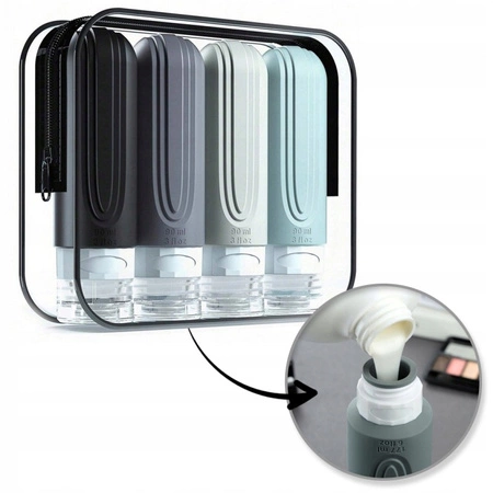 ECARLA zestaw buteleczek podróżnych silikonowych 4w1 KS138