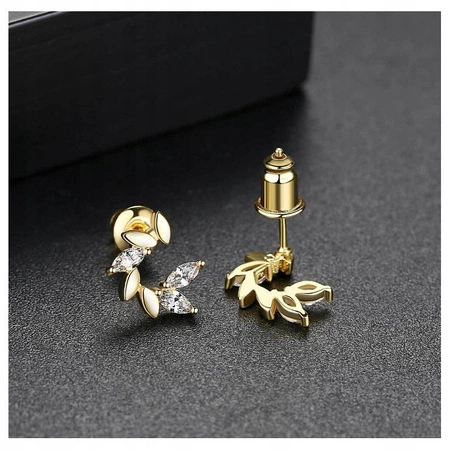 ECARLA kolczyki ze stali szlachetnej platerowanej złotem KST2847