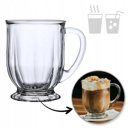 ECARLA kubek z uchem szklanka duża 400ml SZK159