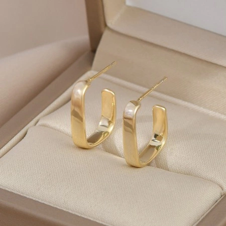 ECARLA kolczyki ze stali szlachetnej platerowanej 14k złotem KST3343