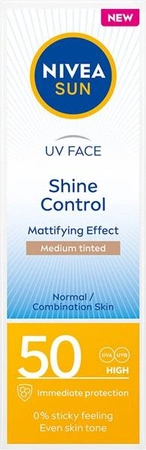 NIVEA Sun UV Face Shine Control matujący krem  z pigmentem SPF50 50ml 