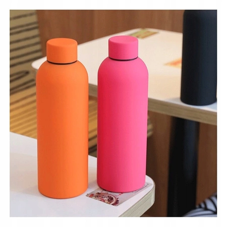 ECARLA bidon ze stali nierdzewnej, butelka termiczna 500ml Fuksja BD46F