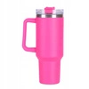 ECARLA kubek termiczny z uchwytem i rurką 1000ml Fuksja CUP10