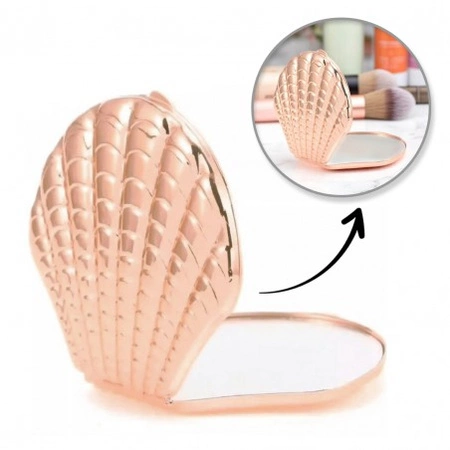 ECARLA lusterko kosmetyczne otwierane, metalowedo torebki Muszelka L20