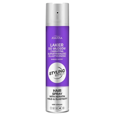 JOANNA Styling Effect lakier do włosów z keratyną 4/5 bardzo mocny 250ml