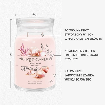 YANKEE CANDLE Signature Duża świeca w słoiku PINK SANDS 567g