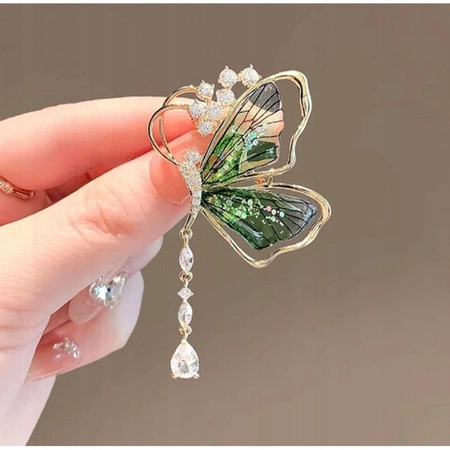 ECARLA broszka MOTYL z cyroniami