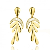 ECARLA kolczyki ze stali szlachetnej platerowanej 14k złotem KST3442