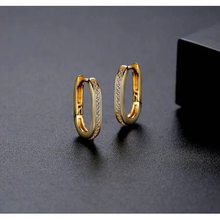 ECARLA kolczyki ze stali szlachetnej platerowanej złotem KST2853