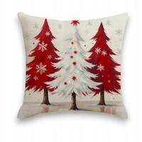 ECARLA Zima Świąteczna poszewka na poduszkę Boho 45x45 TRZY CHOINKI POD243