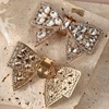 ECARLA klipsy do butów z kryształkami, cyrkoniami Kokardki KDB50 2szt
