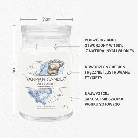 YANKEE CANDLE Signature Duża świeca w słoiku SOFT BLANKET 567g