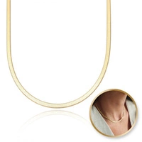 ECARLA naszyjnik ze stali szlachetnej pozłacanej ŻYŁKA NST2199