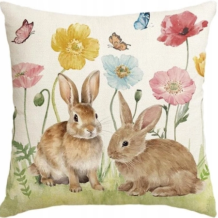 ECARLA Wiosna poszewka na poduszkę 45x45cm Króliczki POD221