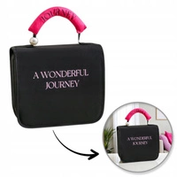 ECARLA kosmetyczka rozkładana z rączką 24x24x3cm Czarna KS153CZ